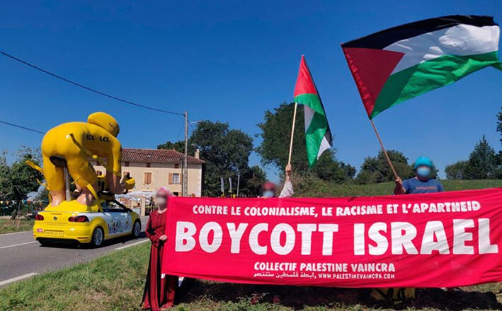Tour de France : drapeaux de la Palestine contre la présence de l’équipe Israël Premier Tech